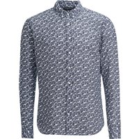 Herren Leinen-Hemd mit Allover-Muster