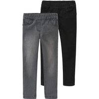 2 Mädchen Jeggings mit Stretch-Bund