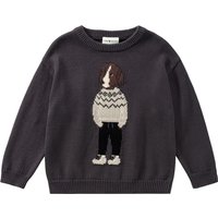 Jungen Strickpullover mit Hunde-Motiv