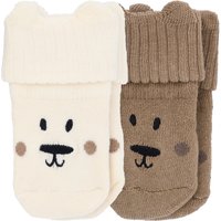 2 Paar Newborn Frotteesocken mit Stickerei