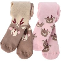 2 Baby Frottee-Strumpfhosen mit Motiven