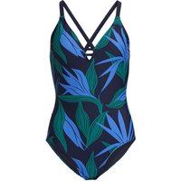 Damen Shape-Badeanzug mit Palmenblätter-Motiv