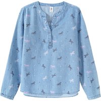 Mädchen Bluse mit Pferde-Allover