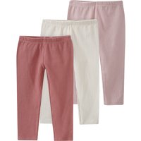 3 Baby Leggings mit Rippstruktur