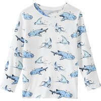 Jungen Langarmshirt mit Fisch-Motiven