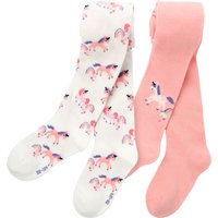 2 Mädchen Strumpfhosen mit Einhorn-Motiven