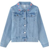 Mädchen Jeansjacke mit Blumen-Stickerei