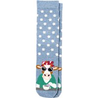 1 Paar Damen Socken mit Kuh-Motiv