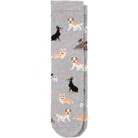 1 Paar Damen Socken mit Hunde-Motiven