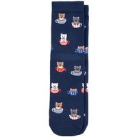 1 Paar Damen Socken mit Katzen-Motive
