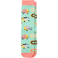 1 Paar Damen Socken mit Donut-Motiven