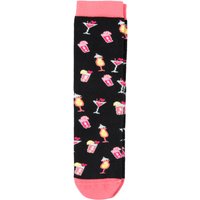 1 Paar Damen Socken mit Cocktails allover