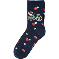 1 Paar Damen Socken mit Erdbeer-Motiven