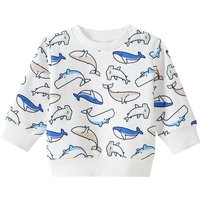 Newborn Sweatshirt mit Wal-Motiven allover