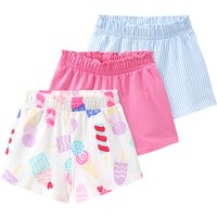 3 Mädchen Shorts mit bunten Motiven
