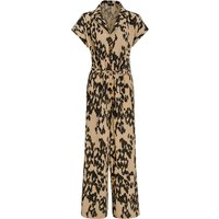 Damen Leinen-Jumpsuit im Leo-Look