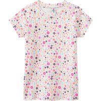 Mädchen T-Shirt mit buntem Blümchen allover