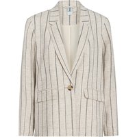 Damen Leinen-Blazer mit Streifenmuster