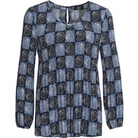 Damen Plissee-Bluse mit Muschel-Motiven