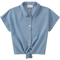 Mädchen Bluse in Denim-Optik