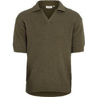 Herren Strick-Poloshirt in Unifarben