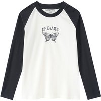 Mädchen Langarmshirt mit Raglanärmeln