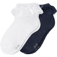 2 Paar Mädchen Kurzsocken mit Rüschen
