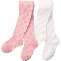 2 Mädchen Strumpfhosen mit Ajour-Muster