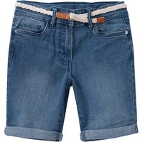Mädchen Jeansshorts mit Flechtgürtel