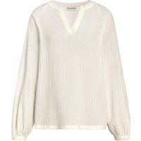 Damen Musselin-Bluse in Unifarben