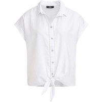 Damen Leinen-Bluse mit Knotendetail