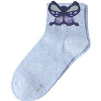 1 Paar Damen Socken mit Schmetterling-Motiv