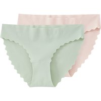 2 Damen Seamless-Slips mit Wellenkante
