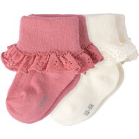 2 Paar Newborn Socken mit Rüschen