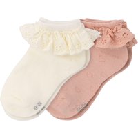 2 Paar Mädchen Sneaker-Socken mit Rüschen