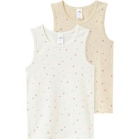 2 Baby Unterhemden mit Herzen allover