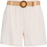 Damen Leinen-Shorts mit Gürtel