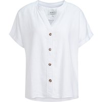 Damen Leinen-Bluse mit Zierknöpfen