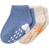 2 Paar Baby Sneaker-Socken mit ABS-Sohle