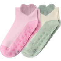2 Paar Mädchen Sneaker-Socken mit ABS-Sohle