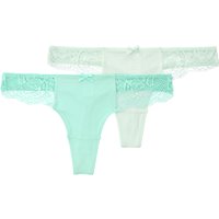 2 Damen Strings mit Spitzeneinsatz