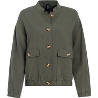 Damen Leinen-Blouson in Unifarben
