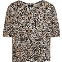 Damen Plissee-T-Shirt im Leo-Look
