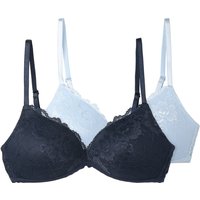 2 Damen Soft-BHs mit Spitzenbesatz