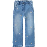 Mädchen Straight-Jeans mit Stickerei