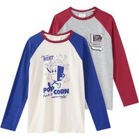 2 Jungen Langarmshirts mit Raglanärmeln