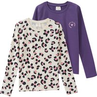 2 Mädchen Langarmshirts im Set