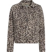 Damen Jeansjacke in Leo-Optik