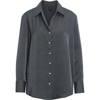 Damen Satinbluse mit Knopfleiste