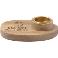 Kerzenhalter mit Holzplatte